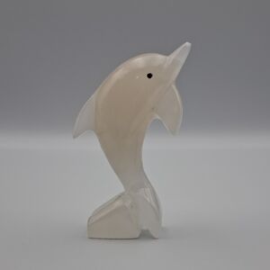 Elegant Cream Dolphin Sculpture
